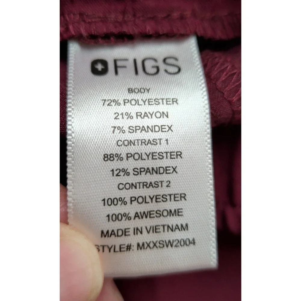 Figs Tansen Jogger Scrub Pants in Burgundy